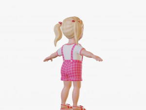 Girl child blonde 3D Model