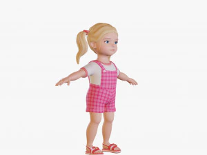 Girl child blonde 3D Model