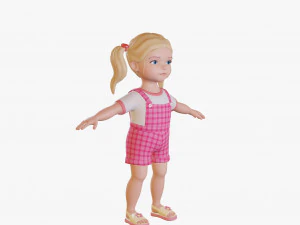 Girl child blonde 3D Model