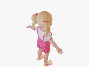 Girl child blonde 3D Model