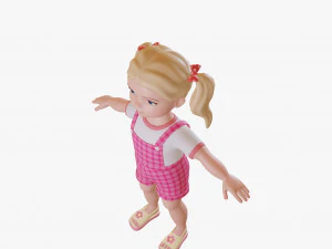 Girl child blonde 3D Model