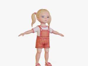 Girl child blonde 3D Model