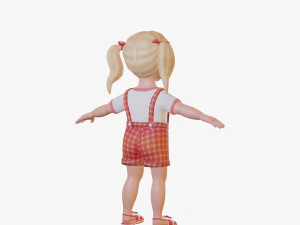Girl child blonde 3D Model