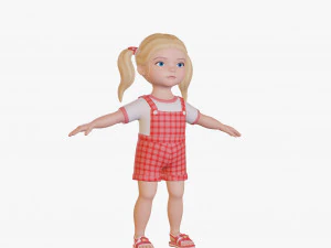 Girl child blonde 3D Model