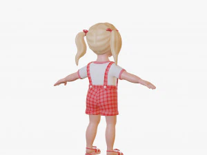 Girl child blonde 3D Model