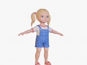 Girl child blonde 3D Model