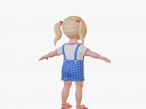 Girl child blonde 3D Model