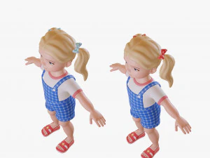 Girl child blonde 3D Model
