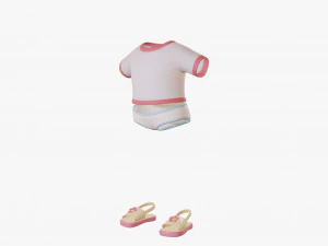 Girl child blonde 3D Model