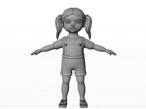 Girl child blonde 3D Model