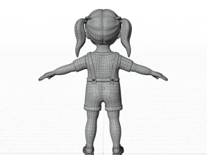 Girl child blonde 3D Model