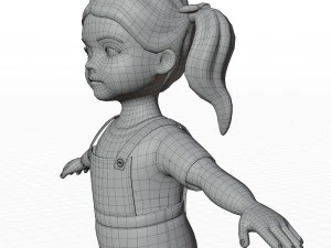Girl child blonde 3D Model