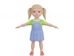 Ni&ntilde;a rubia de dibujos animados Modelo 3D