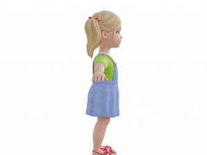 Cartoon girl child blonde 3D 모델