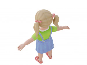 Cartoon girl child blonde 3D Model