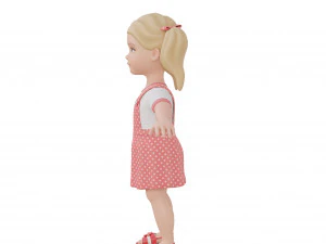 Cartoon girl child blonde 3D Model