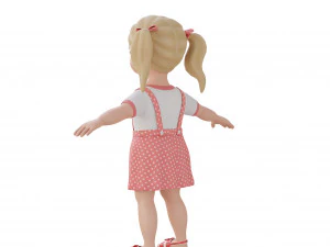 Cartoon girl child blonde 3D Model