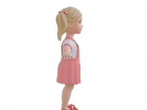 Cartoon girl child blonde 3D 모델