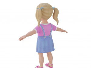Cartoon girl child blonde 3D Model