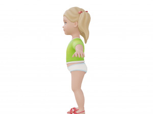 Cartoon girl child blonde 3D 모델