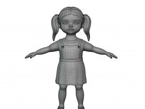 Cartoon girl child blonde 3D 모델