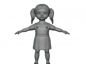 Cartoon girl child blonde 3D Model
