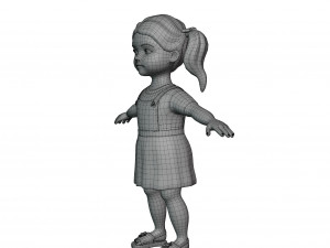 Cartoon girl child blonde 3D 모델