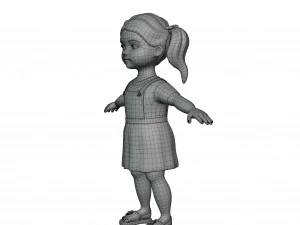 Cartoon girl child blonde 3D Model