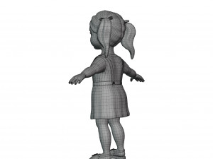 Cartoon girl child blonde 3D 모델