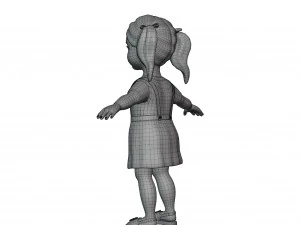 Cartoon girl child blonde 3D Model