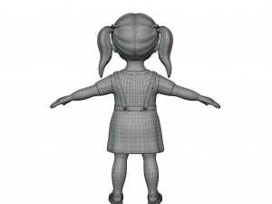 Cartoon girl child blonde 3D 모델