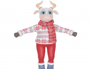 Bull-white Model 3D