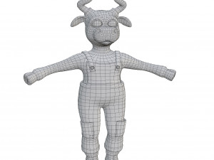 Bull-white Model 3D
