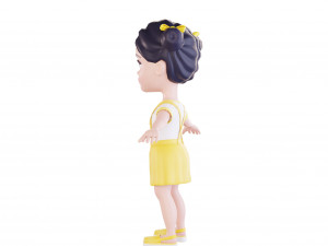 Girl brunette in yellow sundress 3Dモデル