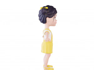 Girl brunette in yellow sundress 3D Model