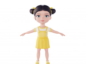 Girl brunette in yellow sundress 3Dモデル