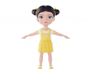 Girl brunette in yellow sundress 3D Model