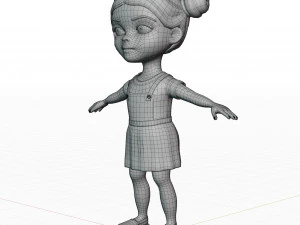 Girl brunette in yellow sundress 3D Model