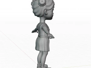 Girl brunette in yellow sundress 3D Model