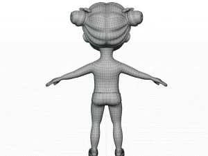Girl brunette in yellow sundress 3D Model