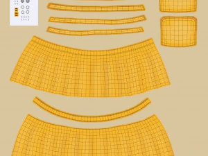 Girl brunette in yellow sundress 3D Model