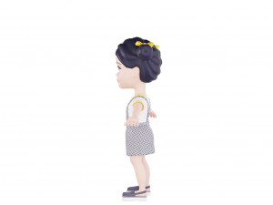 Girl brunette in blue sundress 3D Модель