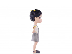 Girl brunette in blue sundress 3D Модель