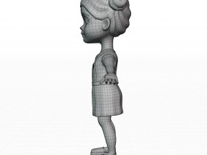 Girl brunette in blue sundress 3D Модель