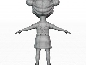 Girl brunette in blue sundress 3D Модель