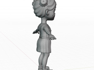 Girl brunette in blue sundress 3D Модель