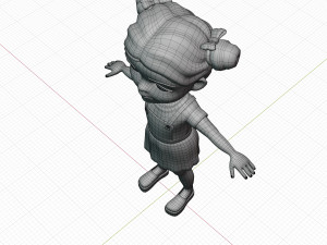 Girl brunette in blue sundress 3D Модель