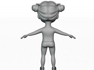 Girl brunette in blue sundress 3D Модель
