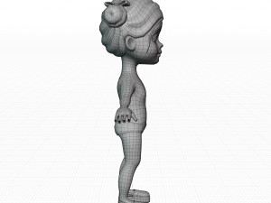 Girl brunette in blue sundress 3D Модель