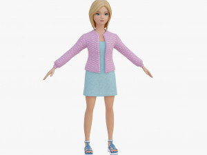 Stylized girl blonde Modelo 3D